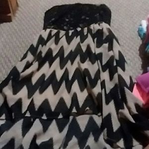 Stapless cream and black dress